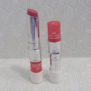 CLINIQUE💥 BUTTER SHINE LIPSTICK #437 PINK-A-BOO WHITE CAP - LOT OF 2💥